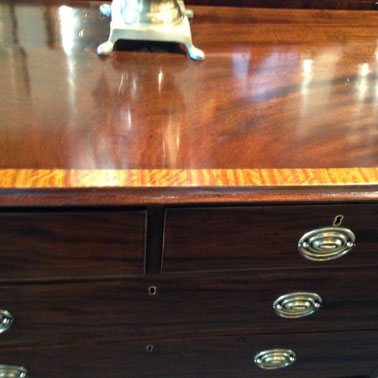 CP38 SATINWOOD BANDED GEORGIAN CHEST