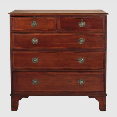 CH51 GEORGIAN CHEST WITH BANDING